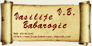 Vasilije Babarogić vizit kartica
